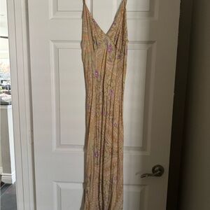 Spell Bohemian Paisley Maxi Dress in Cream and Purple
